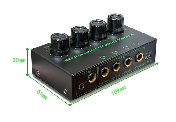 Penguat Headphone Monitor RGB 4 Arah Stereo Audio Sound Card & Mixer Distributor Audio Headphone