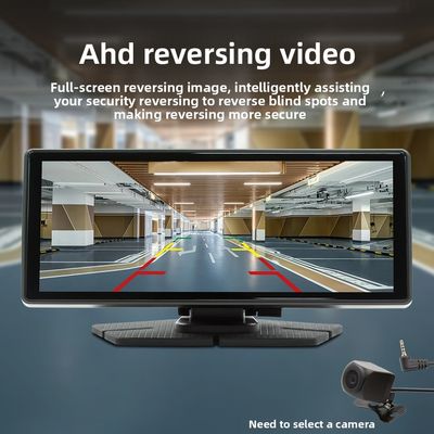 Creatall 8.1inch Portable All-in-One Car Navigation Device Wireless CarPlay Front Rear Dual Recording Dash Cam untuk Dashboard