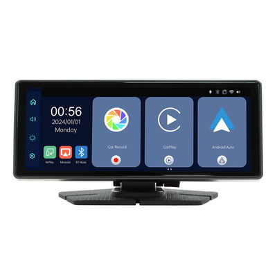 Creatall 8.1inch Portable All-in-One Car Navigation Device Wireless CarPlay Front Rear Dual Recording Dash Cam untuk Dashboard
