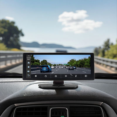 Creatall Portable 10.26 inci Dual Recording Dash Cam 2 Lensa Perekam Video Depan Belakang untuk CarPlay Navigasi Lintas Batas Mobil
