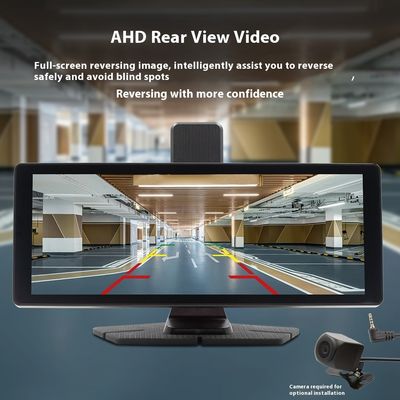 Creatall Portable 10.26 inci Dual Recording Dash Cam 2 Lensa Perekam Video Depan Belakang untuk CarPlay Navigasi Lintas Batas Mobil