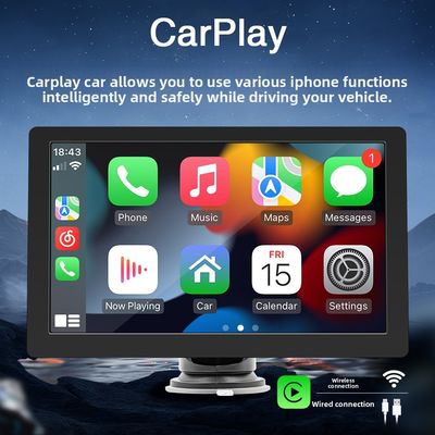 Creatall 9-Inch Portable High-Definition MP5 Player Layar Besar Wired/Wireless Carplay untuk Bluetooth Dashboard 1 Tahun