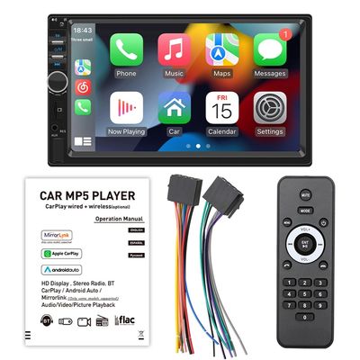 Creatall 7-Inch HD Layar Besar Mobil Radio Pusat Kontrol MP5 BT Player dengan CarPlay USB Dukungan WAV MP3 APE AAC FLAC Portable