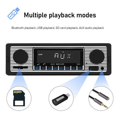 1 Din Plastik Mobil MP3 Radio dengan BT Handsfree FM/SD Power Protection AUX USB Multimedia Player WAV Audio Format Voice Broadcast