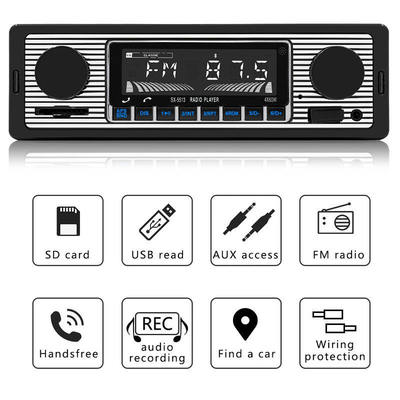1 Din Plastik Mobil MP3 Radio dengan BT Handsfree FM/SD Power Protection AUX USB Multimedia Player WAV Audio Format Voice Broadcast