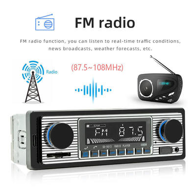 1 Din Plastik Mobil MP3 Radio dengan BT Handsfree FM/SD Power Protection AUX USB Multimedia Player WAV Audio Format Voice Broadcast