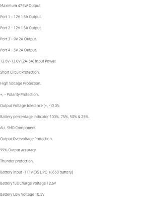 CA-403S Mini Router Uninterruptible Power Supply Board dengan 40W Output 11.1V Baterai Input dan Proteksi Sirkuit Singkat