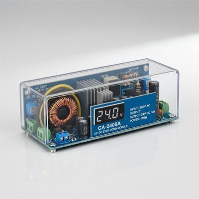 Modul Daya AC-DC Step-Down CA-2406A 220V ke 24V dengan Arus Output 6A dan Daya Output 150W