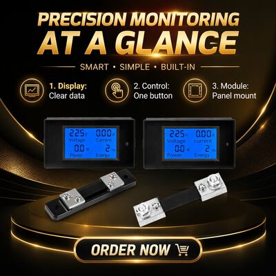 DC LCD Digital Power Meter Module Voltage Current Energy Monitor Panel Meter 89.6 X 49.6 X 24.4mm Digital Voltage Meter
