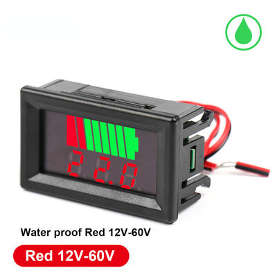 Waterproof LED Digital Voltmeter Tester 12V-72V Battery Charge Level Indicator Lithium Battery Capacity Electronic Components