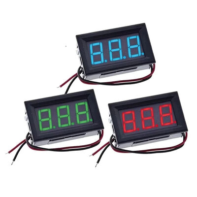 0.56\" Mini LED Display Panel Red Green Blue Voltmeter 4.5V-30V DC Range Two-Wire Connection 22mm Mounting Electronic Components