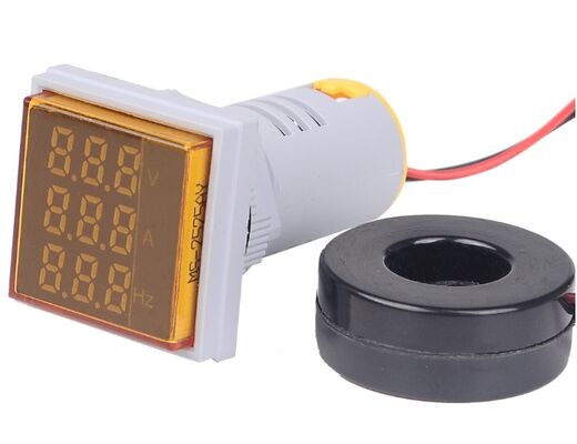 Square LED Digital Voltmeter Ammeter Combo Meter HZ Hertz Signal Lights Voltage Current Frequency Indicator Tester AC Power