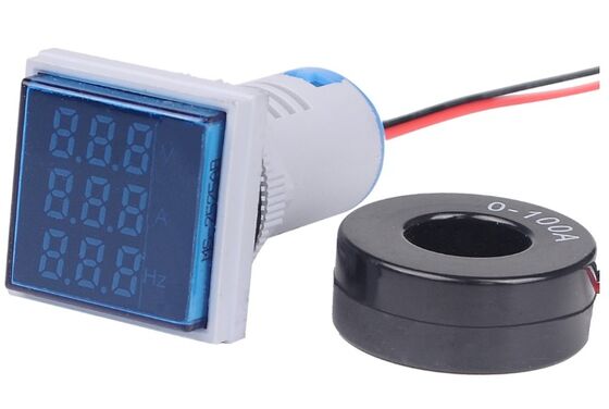 Square LED Digital Voltmeter Ammeter Combo Meter HZ Hertz Signal Lights Voltage Current Frequency Indicator Tester AC Power