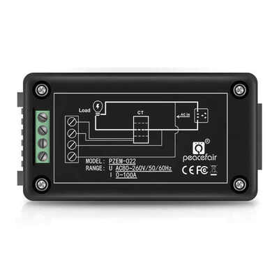 PZEM-022 Digital Power Energy Meter 5A/10A/100A Ampermeter Voltmeter Frequency Measurement Single Phase Electronic Accessory