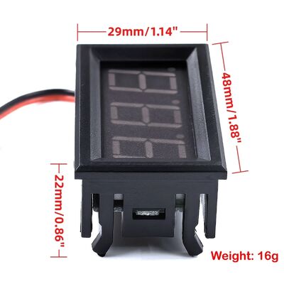 DC5V-120V Digital Voltmeter Ammeter 0.56inch Two-Wire LED Display for Car Electromobile Motorcycle DC Voltage Pattern Tester