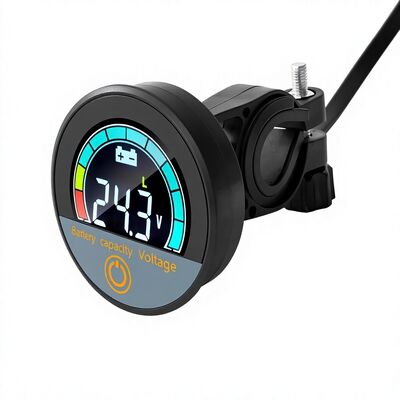 Waterproof Round LCD Battery Indicator 8-100V DC Power Meter for Lead Acid Lithium EV Golf Cart - Low Voltage Alarm OEM