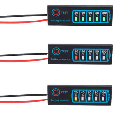 3-Series Ternary LED Voltage Level Indicator Meter New Electronic Components for Displaying Lithium Iron Phosphate Lead-Acid