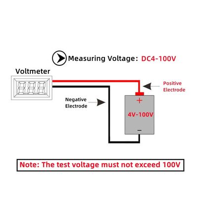 DC 4-100V LED Digital Display Circular Voltmeter Two-Wire Reverse Connection Protection Protective Digital Voltmeter Head