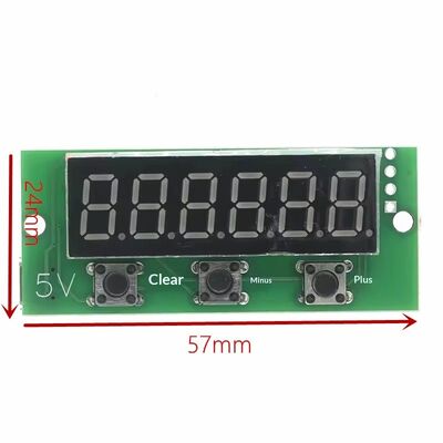 6-bit Red Digital Tube Counter Module 0-999999 Accumulation and Subtraction 5V DC Power Supply with Memory