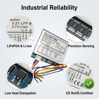 3S 4S 100A Lithium Battery Protection Board BMS with Balanced Charging for 12.6V 16.8V Li-ion Battery Pack