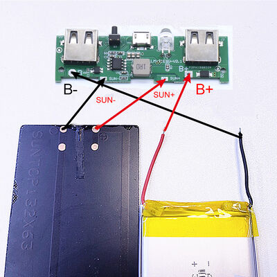 2A 5V Solar Charging Boost Board DIY Circuit Motherboard with Lithium Battery Protection Mobile Power Treasure PCBA Board