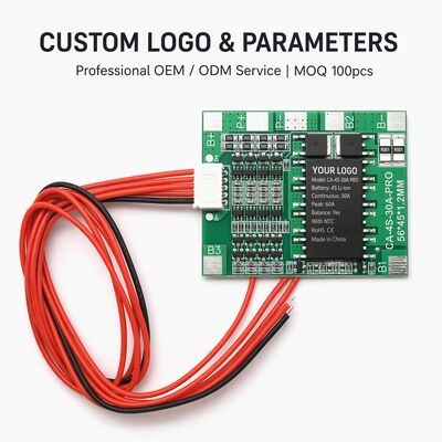4S 30A 14.8V Li-ion Lithium Battery Protection Board BMS PCM with Balance Function for 18650 Lipo Battery Pack