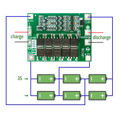 3S 60A Lithium Battery Charger Protection Board with Enhanced Balance BMS 18650 PCB & PCBA for Drill Motor