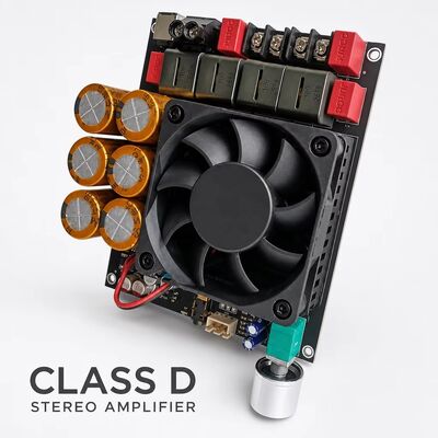 Papan Penguat Stereo Kelas D TPA3255 Ganda 600W+600W Pendingin Kipas DC18-50V