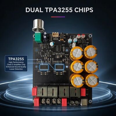 Papan Penguat Stereo Kelas D TPA3255 Ganda 600W+600W Pendingin Kipas DC18-50V