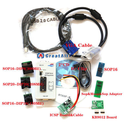 RT809F Programmer Motherboard IC Chip Tester Tool 7 Adaptor SOP16 SOP20