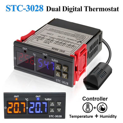 STC-3028 AC 220V DC 12V-24V Pengendali Suhu Kelembaban Perangkat Pemantauan Daya Ganda