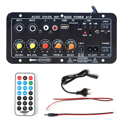 D10 BT Amplifier Audio Board dengan 200W Peak Power Bluetooth 5.0 dan Dual Microphone Input untuk Karaoke