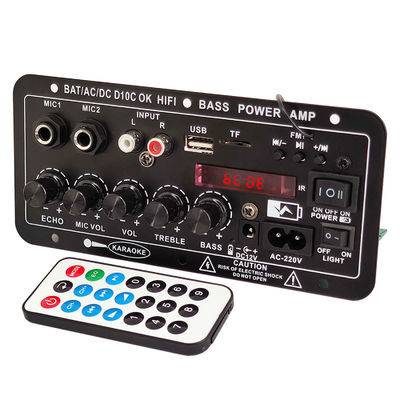 Amplifier Mobil 24V/220V Amplifier Audio Mono dengan Mikrofon Dual Daya 120W dan Bluetooth untuk Subwoofer dan Karaoke