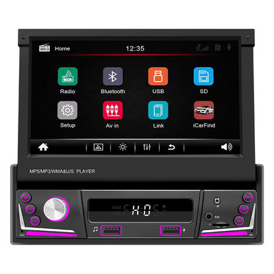 Mobil 1 Din Layar Teleskopik 7 Inci untuk Pemutar MP5/MP3 Cerdas untuk BT Nirkabel Universal dengan Radio yang Dapat Dimasukkan Kartu Carplay Android Auto