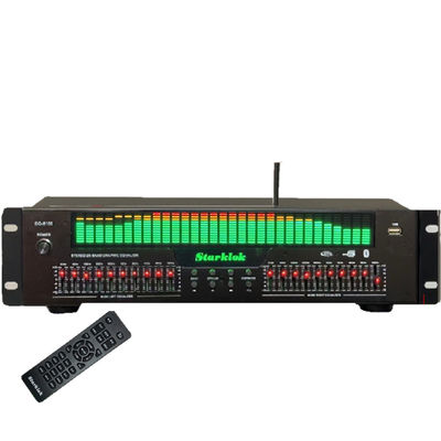 EQ-8100 Pemutar Preamp Hi-Fi Profesional BT 5.4 Dekoder Audio Digital Optik Koaksial Equalizer 20 Segmen Peralatan Serat Optik